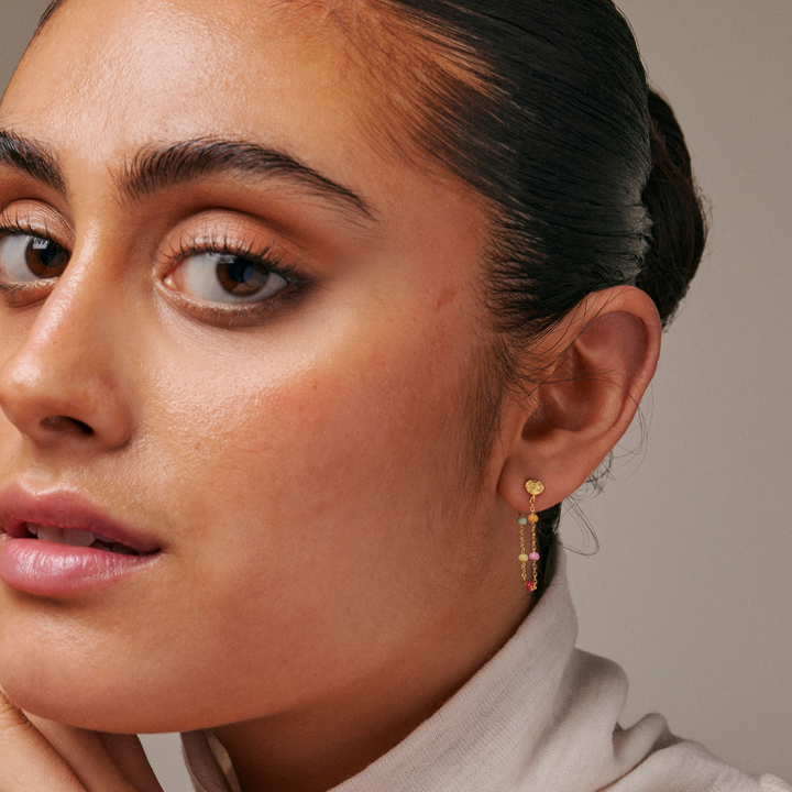 Enamel - Lola Rainbow øreringe i forgyldt - E140GM-Rainbow