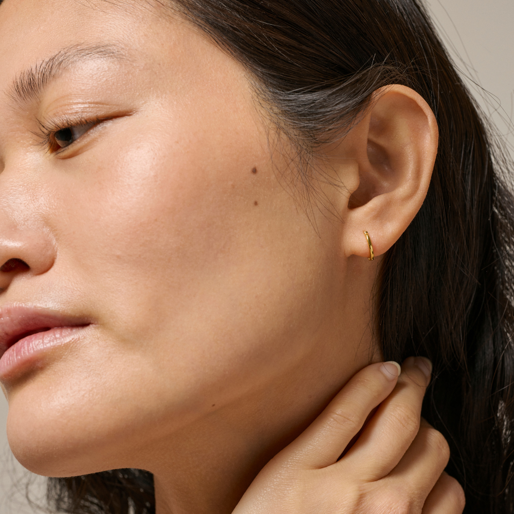 Enamel - Classic Hoops 8 mm i forgyldt - E176G