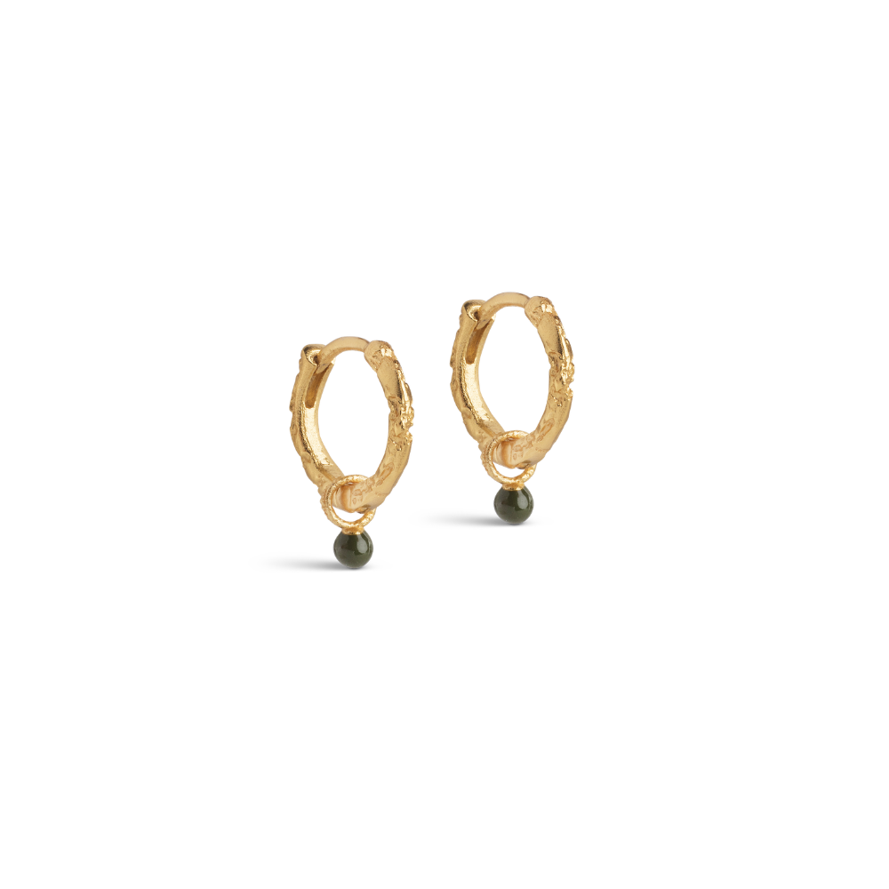 Enamel - Belle Khaki Hoops i forgyldt messing - E245GB-Khaki