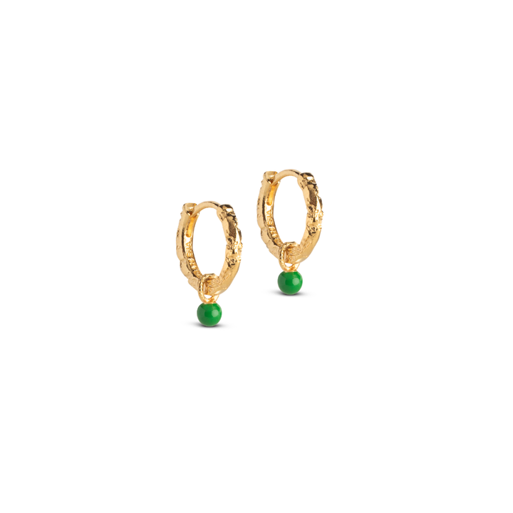 Enamel - Belle Grass Green Hoops i forgyldt - E245GM-GrassGreen