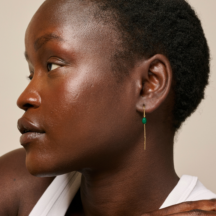 Enamel - Eleanor Petrol Green ørehænger i forgyldt - E280GM-PetrolGreen