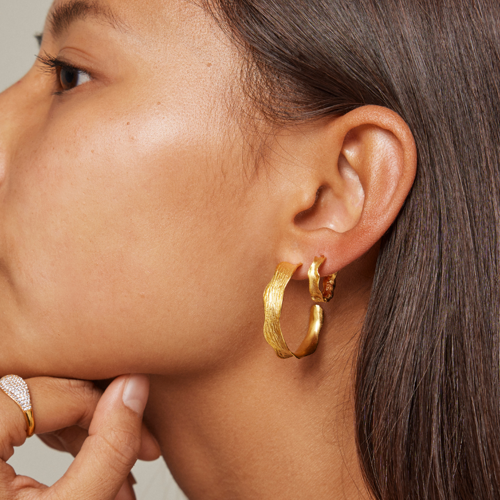 Enamel - Ane Large Hoops i forgyldt - E288GM