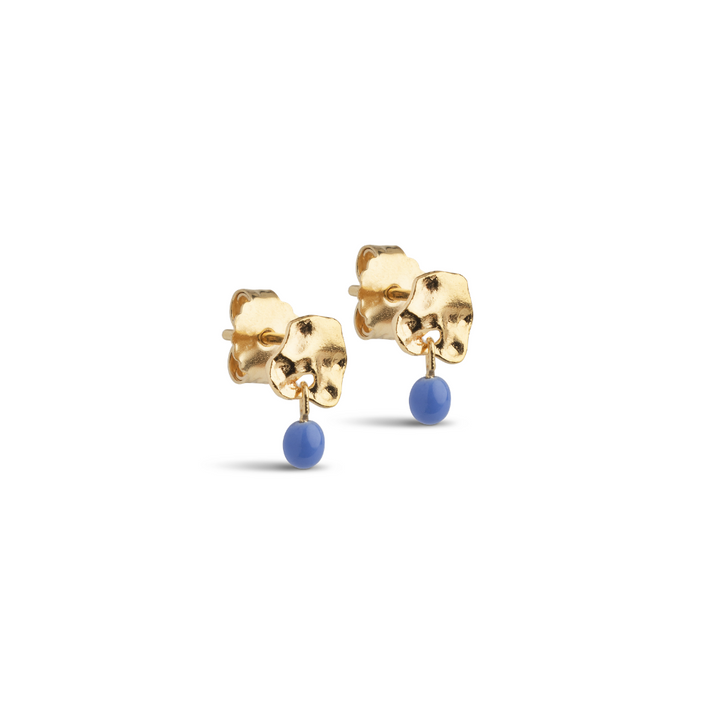 Enamel - Mio Cornflower Stud i forgyldt messing - E334GB-Cornflower