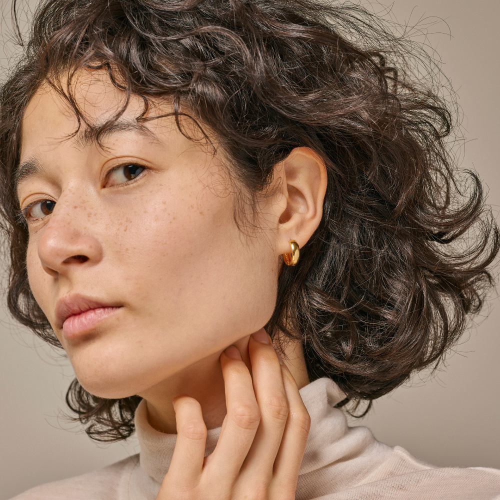 Enamel - Classic Wide Hoops 15 mm i forgyldt - E351G