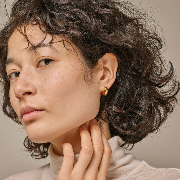 Enamel - Classic Wide Hoops 15 mm i forgyldt - E351G