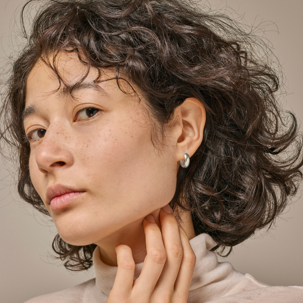 Enamel - Classic Wide Hoops 15 mm i sølv - E351S