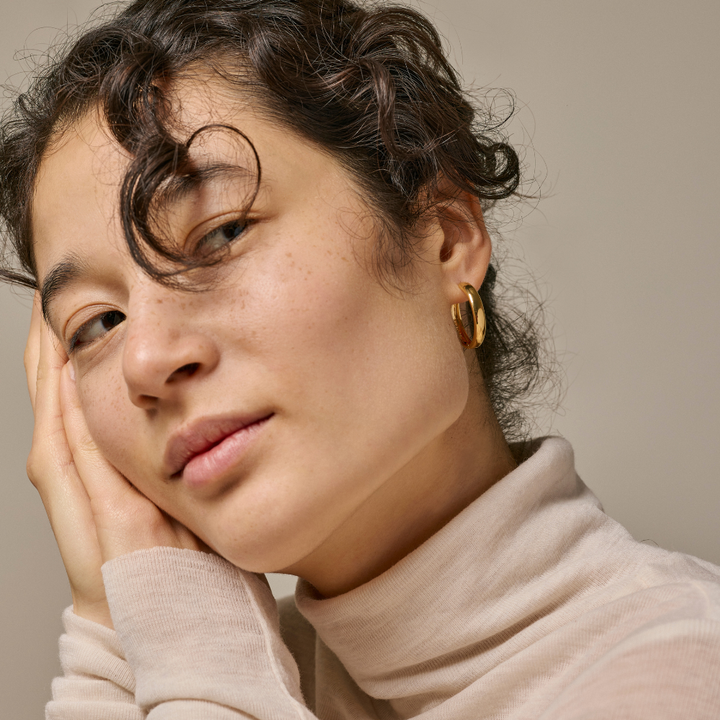 Enamel - Classic Wide Hoops 25 mm i forgyldt - E371G