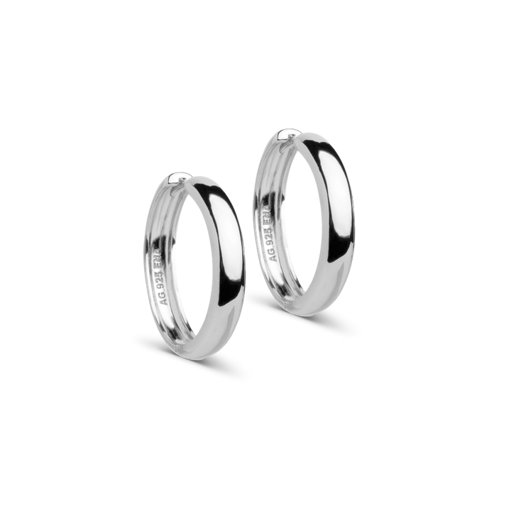 Enamel - Classic Wide Hoops 25 mm i sølv - E371S