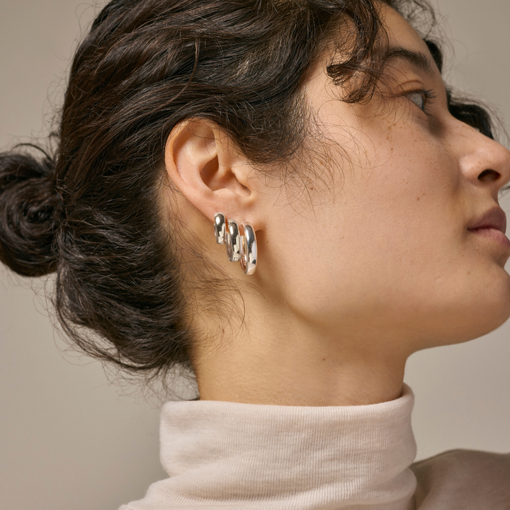 Enamel - Classic Wide Hoops 25 mm i sølv - E371S