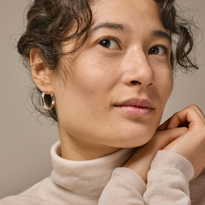 Enamel - Classic Wide Hoops 25 mm i sølv - E371S