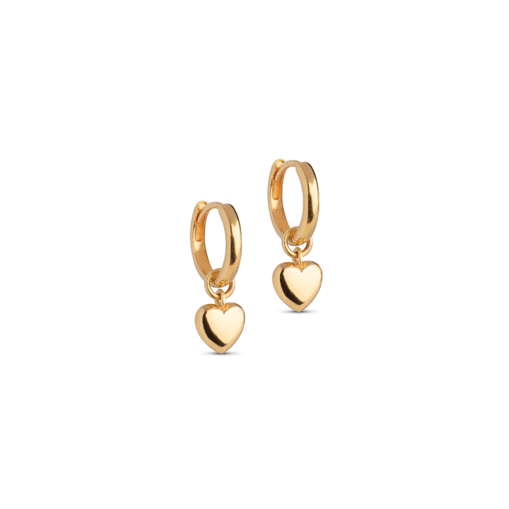 Enamel - Amore Heart Hoops i forgyldt - E376G-GP