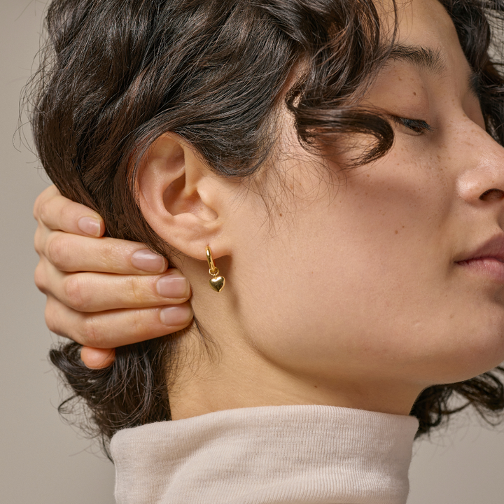 Enamel - Amore Heart Hoops i forgyldt - E376G-GP