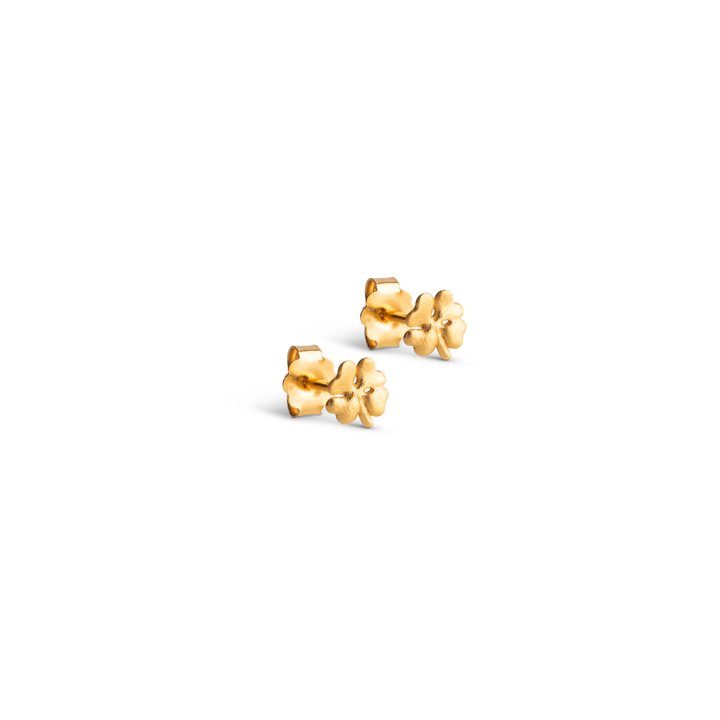 Enamel - Organic Clover Mini Stud i forgyldt - E412GM