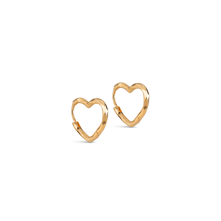 Enamel - Organic Heart Small Hoops i forgyldt - E413GM