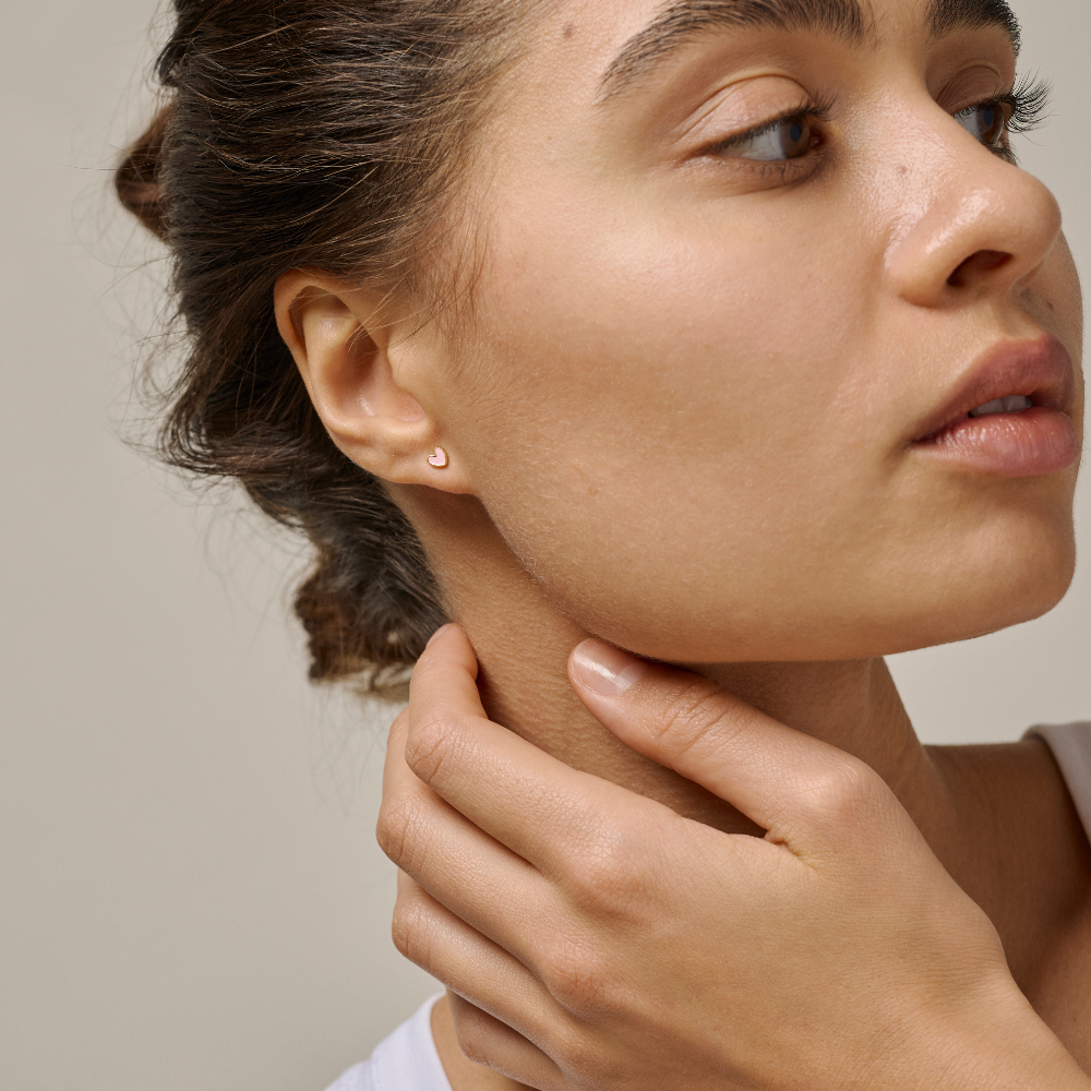 Enamel - Amore Pink Stud i forgyldt - E415G-Pink