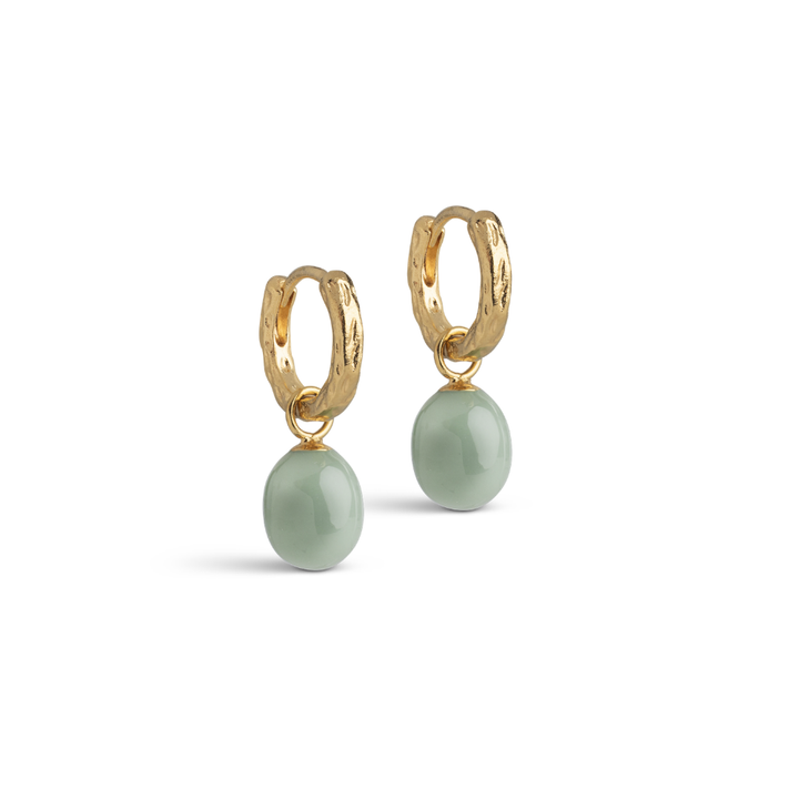 Enamel - Significant Sage Hoops i forgyldt messing - E429GB-Sage