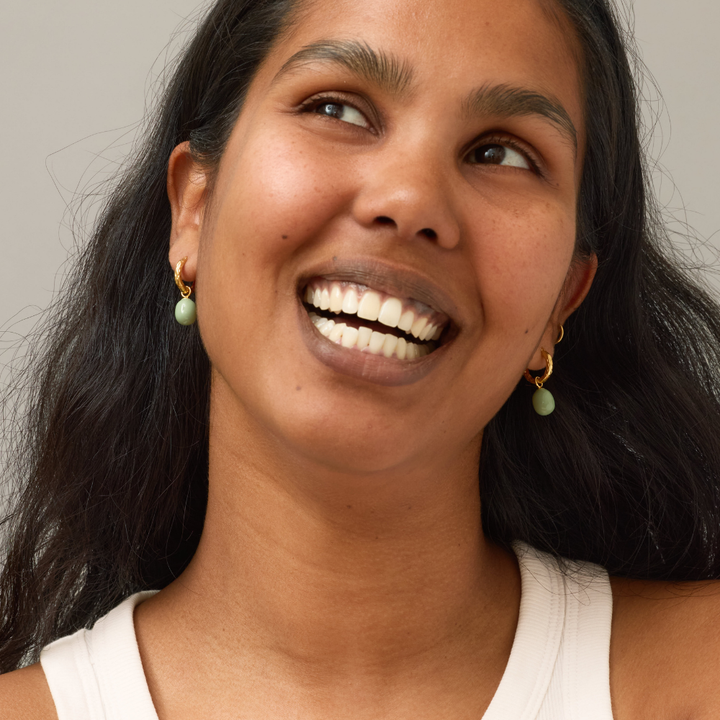 Enamel - Significant Sage Hoops i forgyldt messing - E429GB-Sage