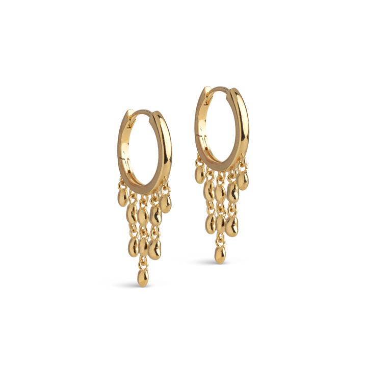 Enamel - Nara Rain Hoops i forgyldt sølv med kugler - E478G