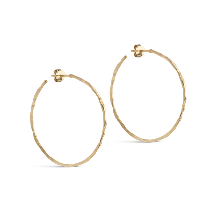 Enamel - Organic Arena Large Hoops i forgyldt sølv, 45mm - E479G