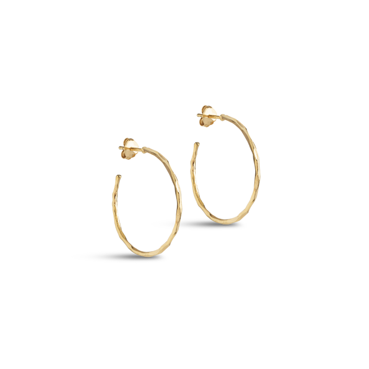 Enamel - Organic Arena Medium Hoops i forgyldt sølv, 30mm - E480G