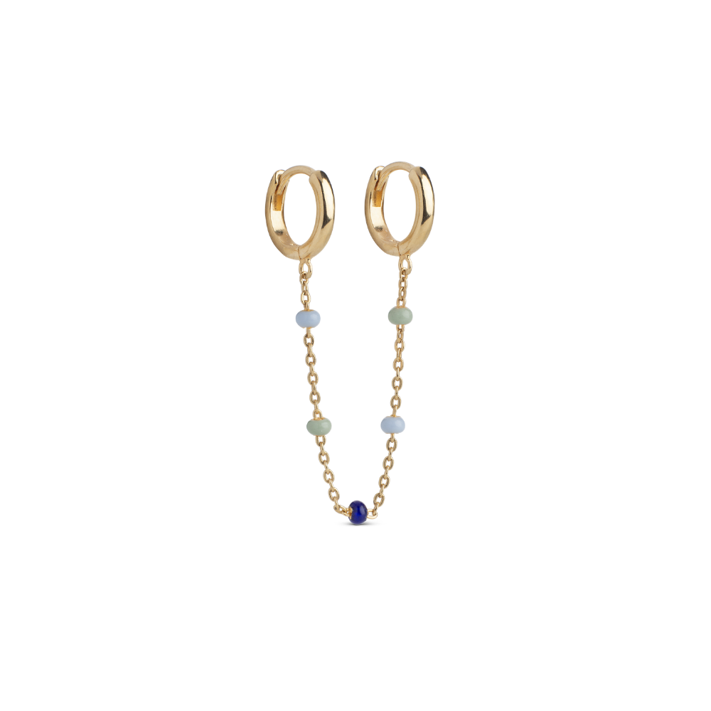 Enamel - Lola Earthtone One Piece ørering i forgyldt messing - E482GB-Earthtone