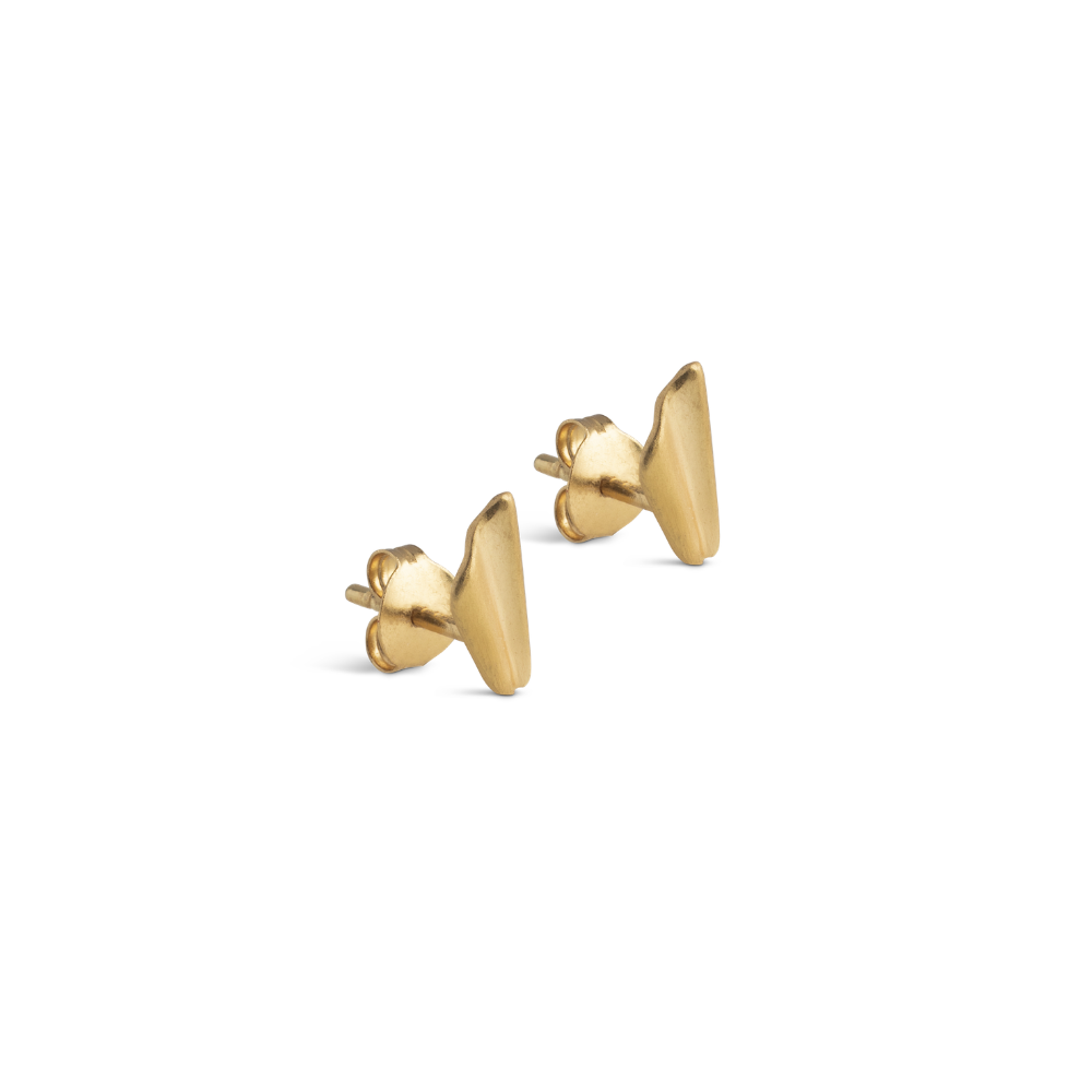 Enamel - Wave Leaf Stud i forgyldt messing - E483GB