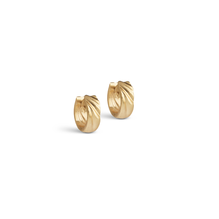 Enamel - Wave Mini Hoops i forgyldt messing - E484GB
