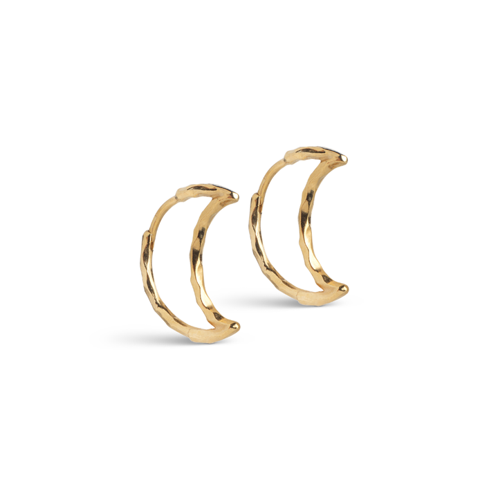 Enamel - Organic Moon Medium Hoops i forgyldt - E486GB