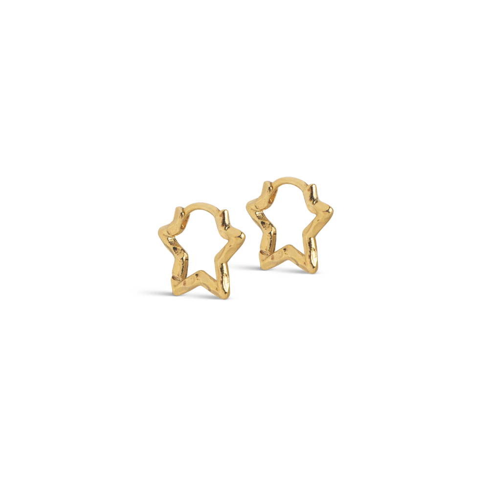 Enamel - Organic Star Small Hoops i forgyldt - E489GB