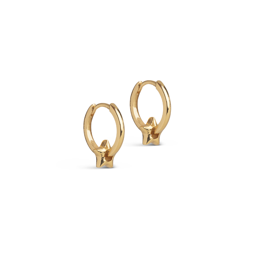 Enamel - Tokens Star Hoops i forgyldt messing - E491GB-Solid