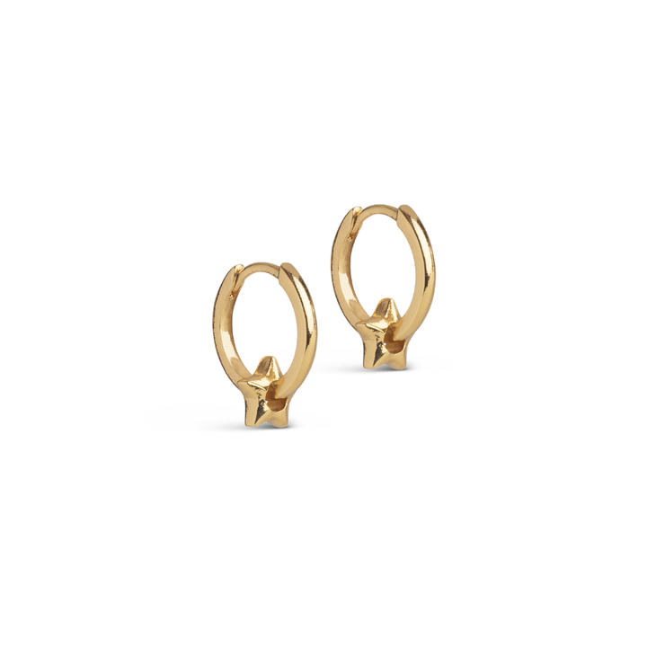Enamel - Tokens Star Hoops i forgyldt messing - E491GB-Solid