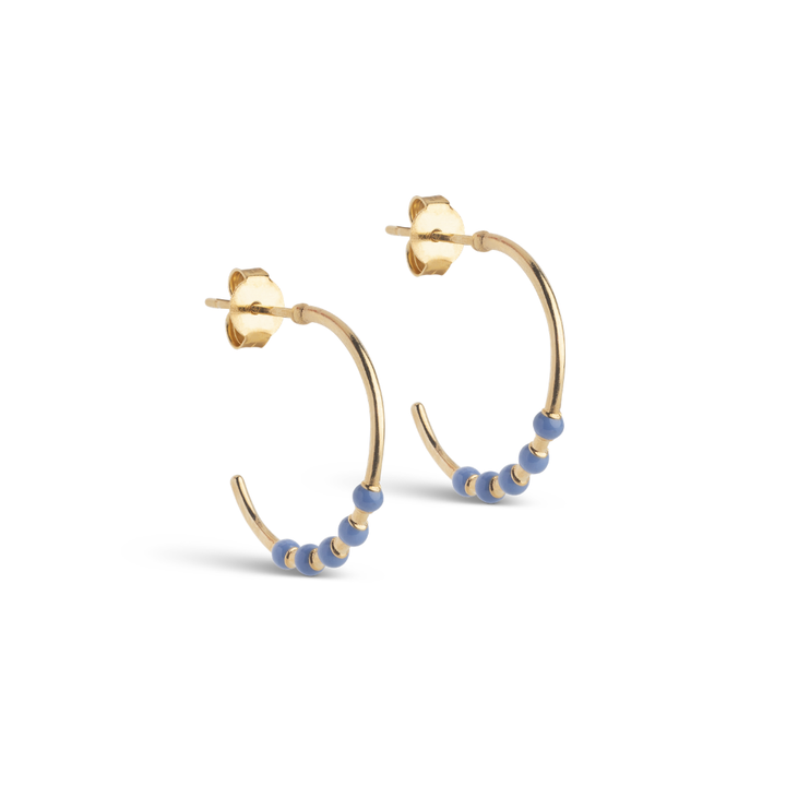 Enamel - Lola Large Cornflower Hoops i forgyldt messing - E494GB-Cornflower