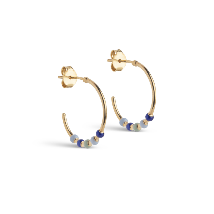 Enamel - Lola Large Earthtone Hoops i forgyldt messing - E494GB-Earthtone