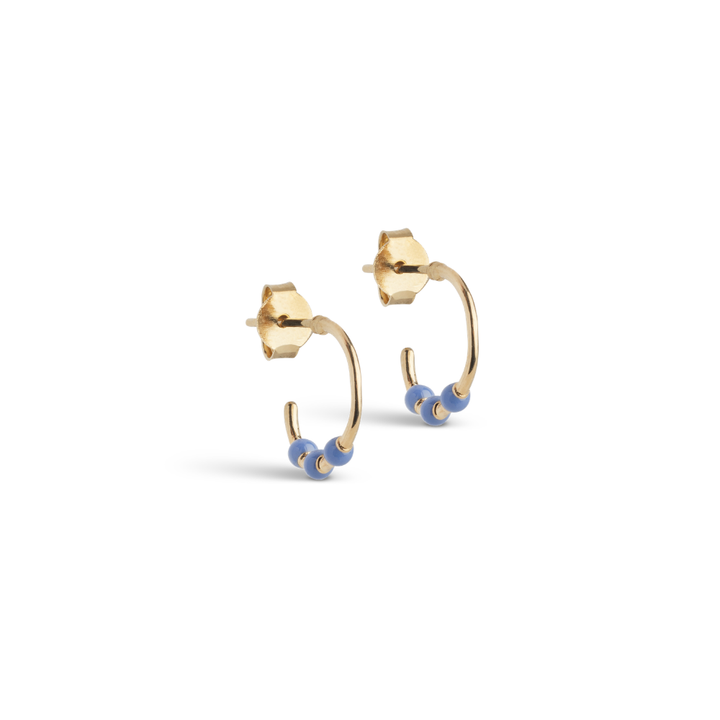 Enamel - Lola Small Cornflower Hoops i forgyldt messing - E495GB-Cornflower