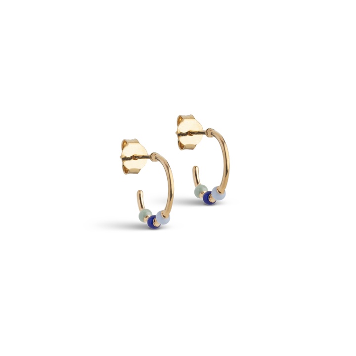 Enamel - Lola Small Earthtone Hoops i forgyldt messing - E495GB-Earthtone