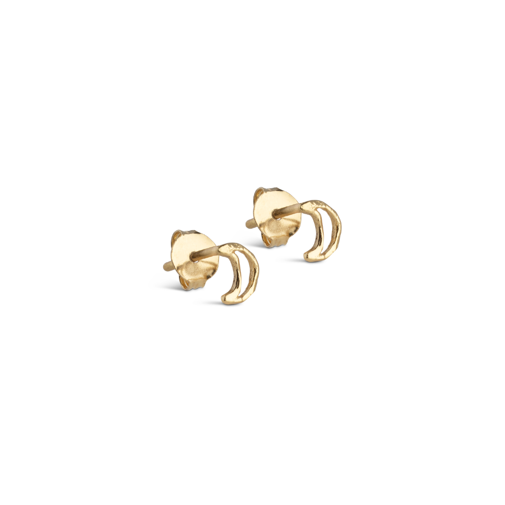 Enamel - Organic Moon Stud i forgyldt - E496GB
