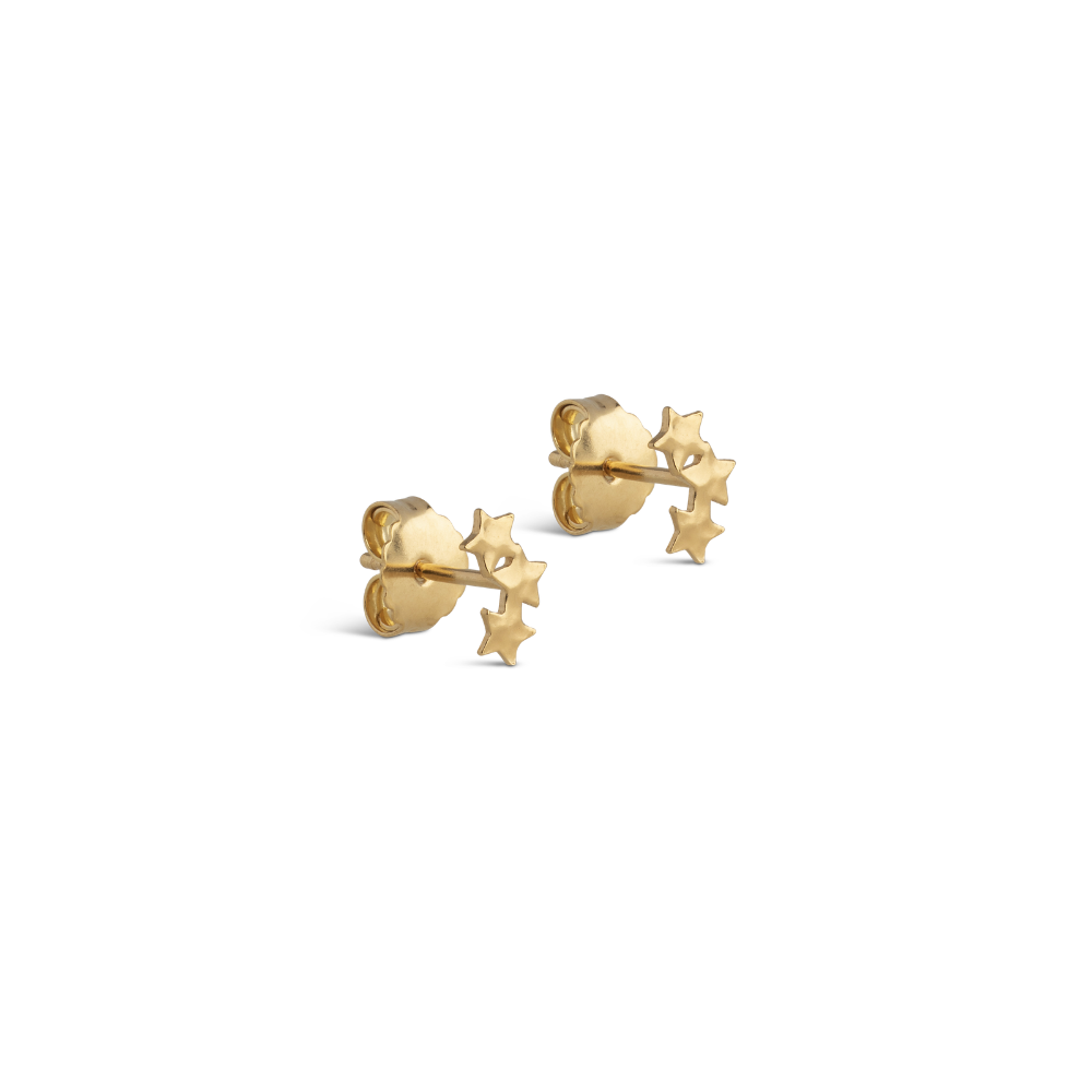 Enamel - Organic Star Studs i forgyldt messing - E502GB