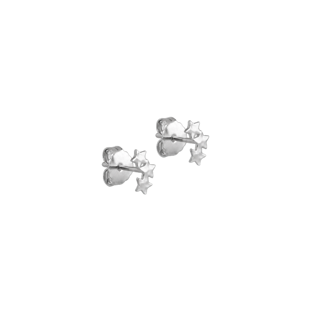 Enamel - Organic Star Studs i forsølvet messing - E502SB