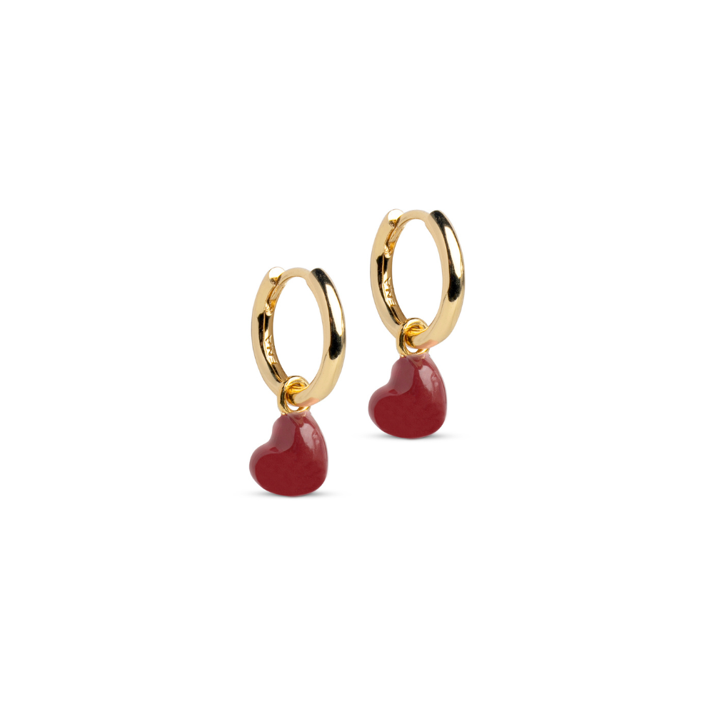 Enamel - Grand Amore Bordeaux Hoops i forgyldt messing - E507GB-Bordeaux