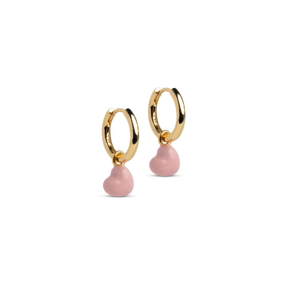 Enamel - Grand Amore Softe Rose Hoops i forgyldt messing - E507GB-SoftRose