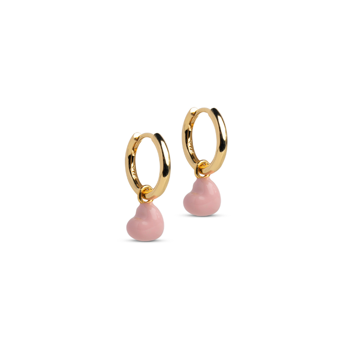 Enamel - Grand Amore Softe Rose Hoops i forgyldt messing - E507GB-SoftRose