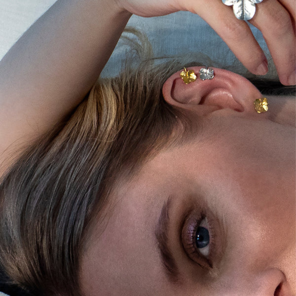 Flora Danica - Firkløver earcuff i sterling sølv - flc-eacu-s