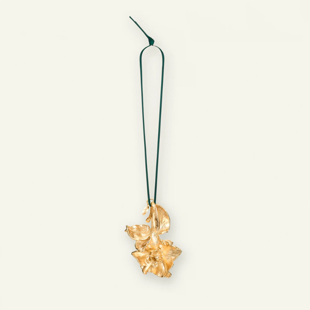 Flora Danica - Julepynt Julerose 18 karat guldbelagt
