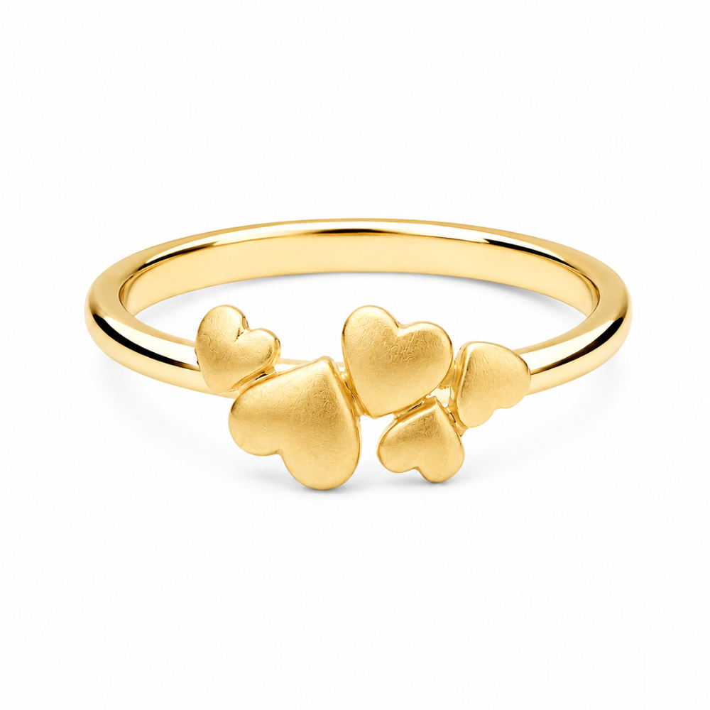 Lind Design - Five Hearts Ring i 14 karat guld - G-001-LD