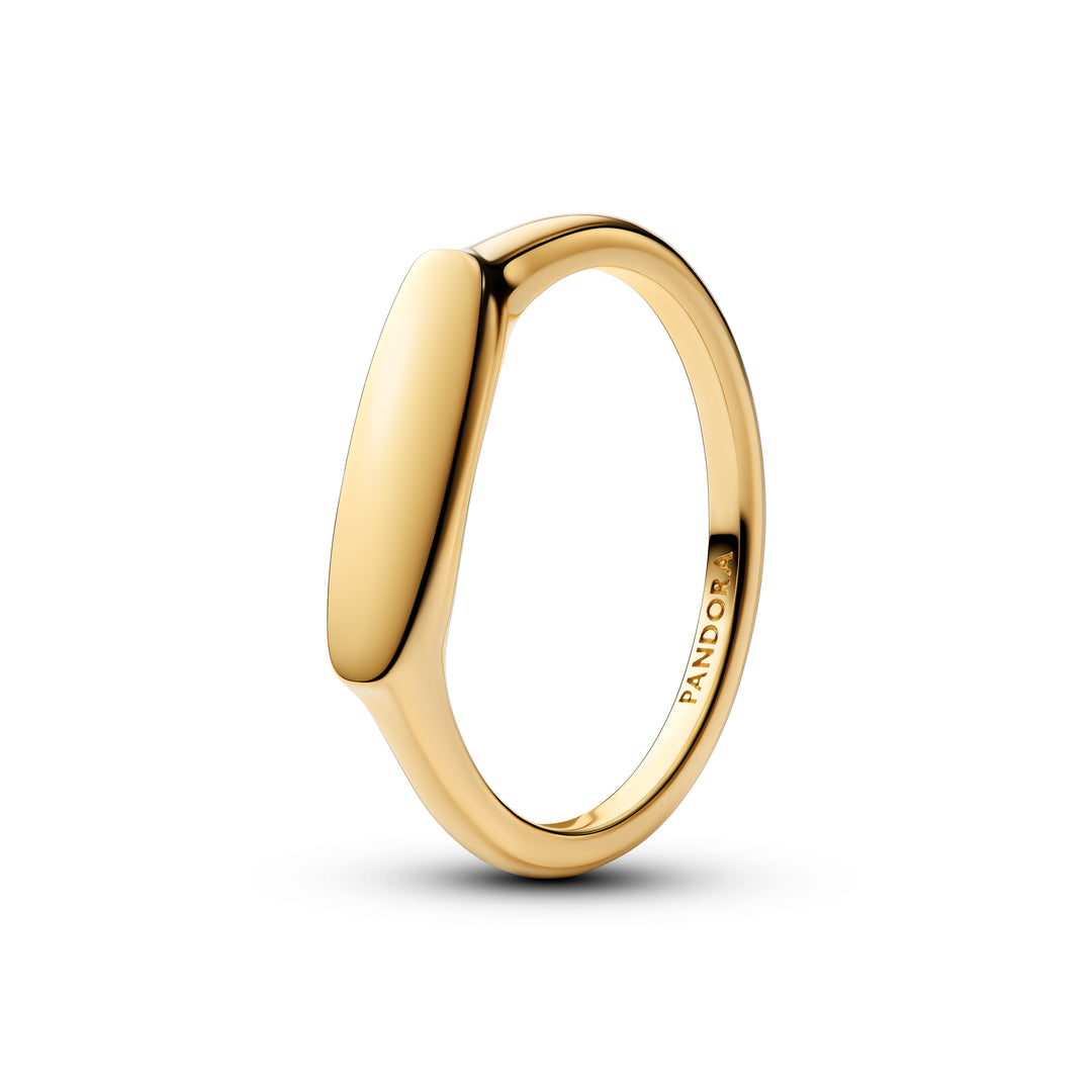 Pandora - Signet ring som er guldbelagt, kan graveres - 163986c00