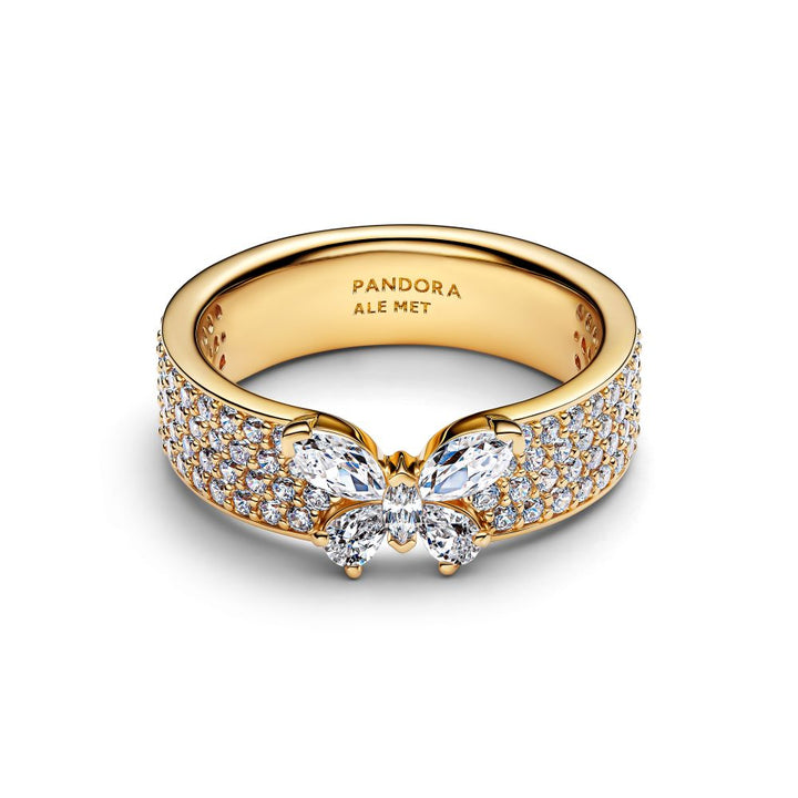 Pandora - Butterfly ring i forgyldt med sten - 164270c01