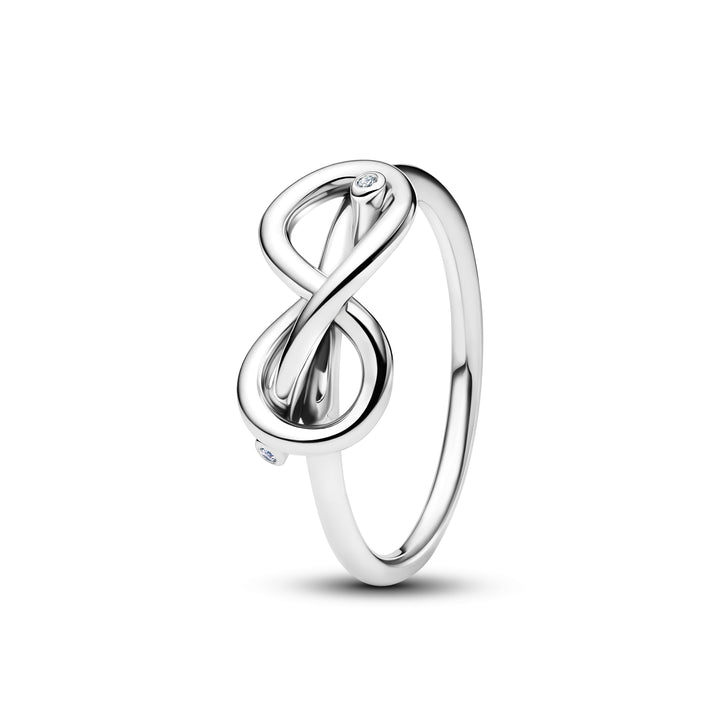 Pandora - Uendeligheds knude ring i sølv med sten - 193759c01