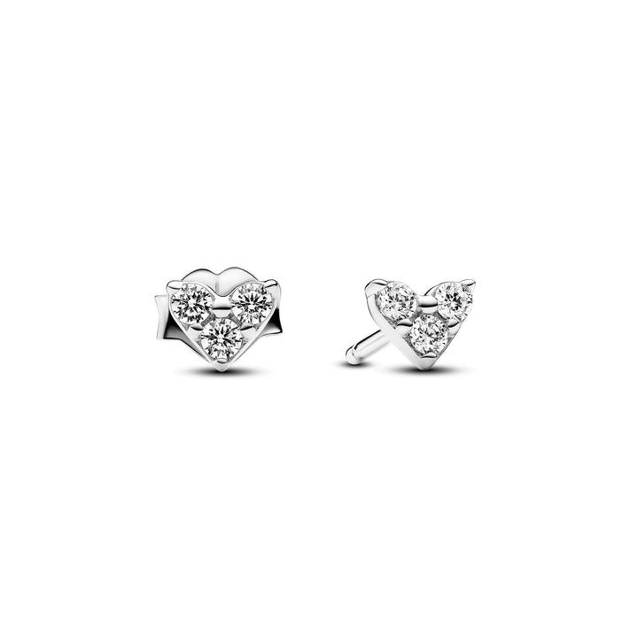 Pandora - Hjerte sølv ørestikker med sten - 293003c01