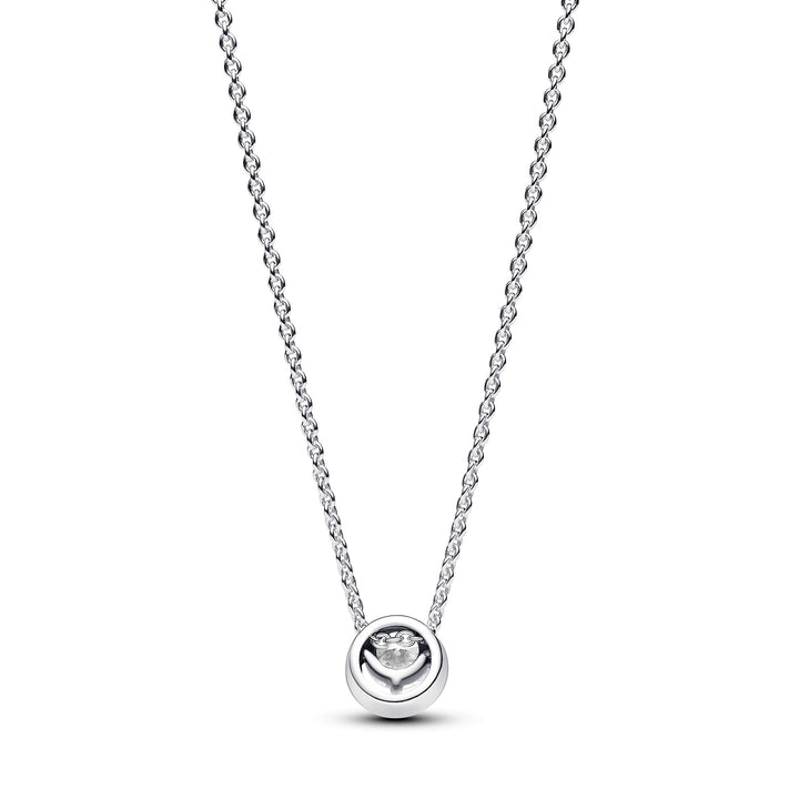 Pandora - Funklende rund halo kæde med sten i sølv - 391174c01