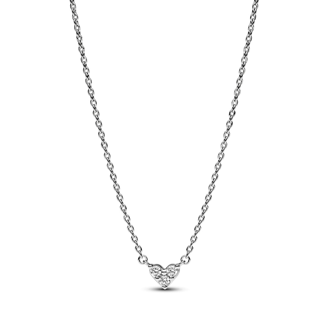 Pandora - Tripple stenhjerte halskæde - 393014c01